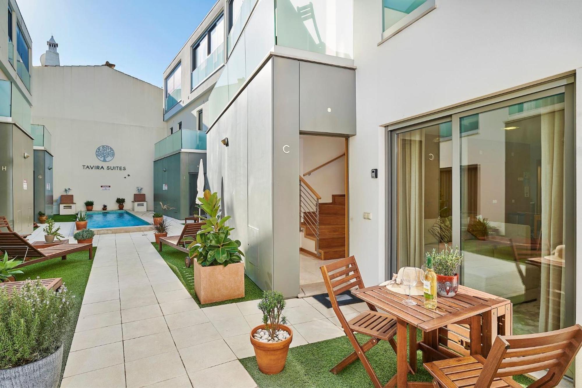 Stylish Townhouse In Tavira Centre, Shared Pool Exterior foto